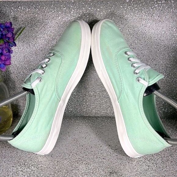 Vans Low Top Turquoise Sneakers Shoes Size 6.5 - Picture 3 of 8